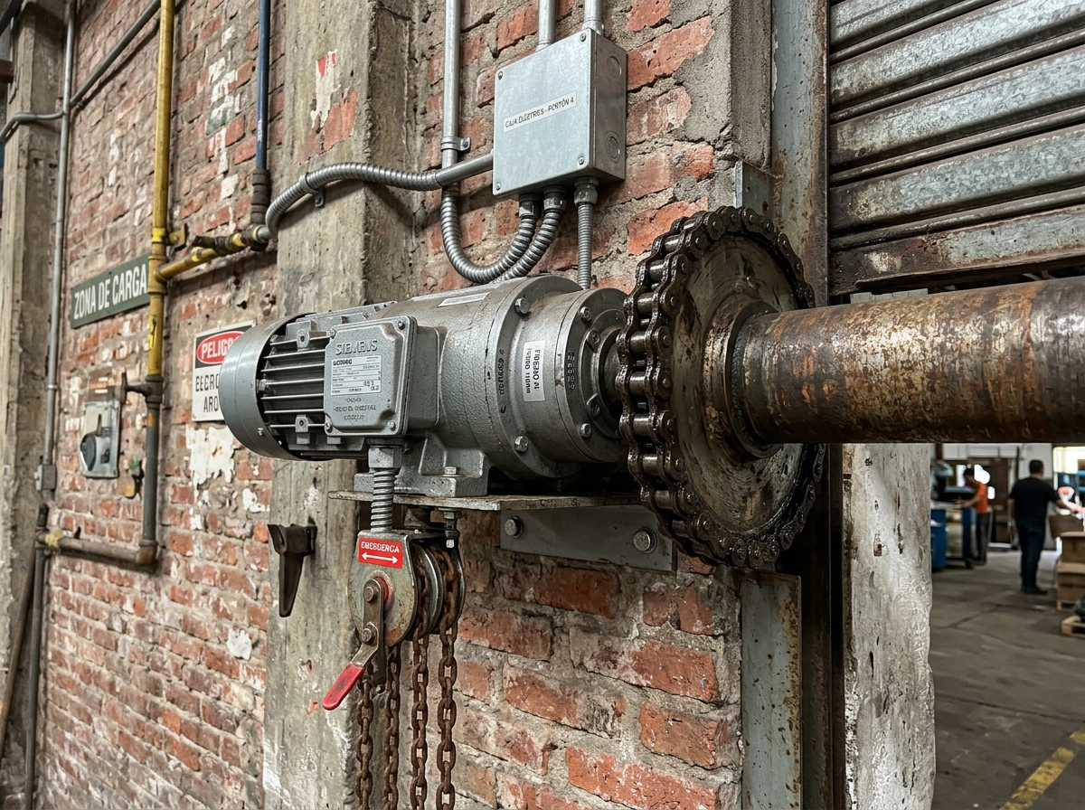 Automatización con motor y control remoto en portón levadizo en Rosario